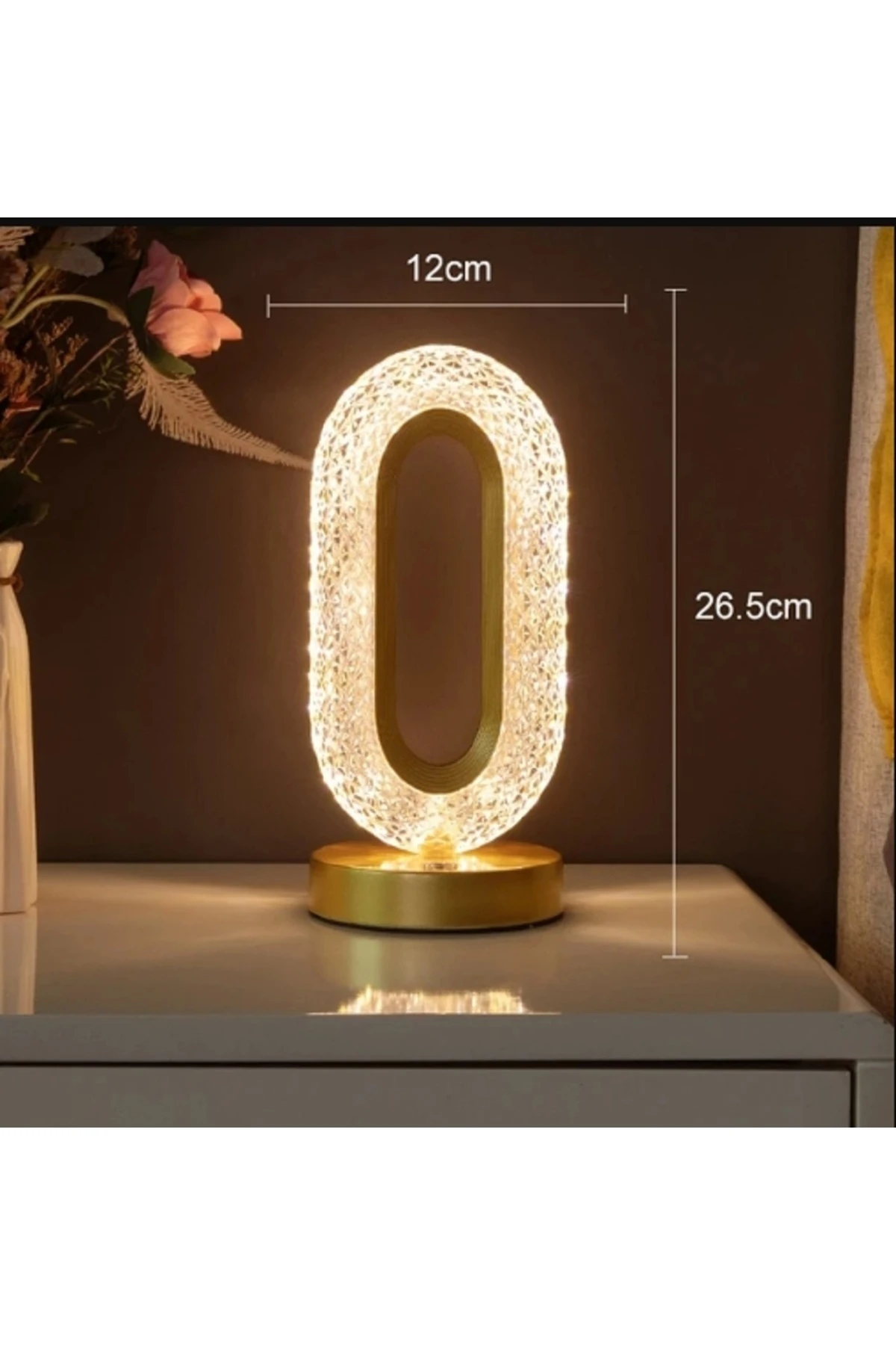 Kristal Led Masa Lambası Kademesiz Karartma Dokunmatik Anahtarı Uzaktan Kumanda Başucu Gece Lambası