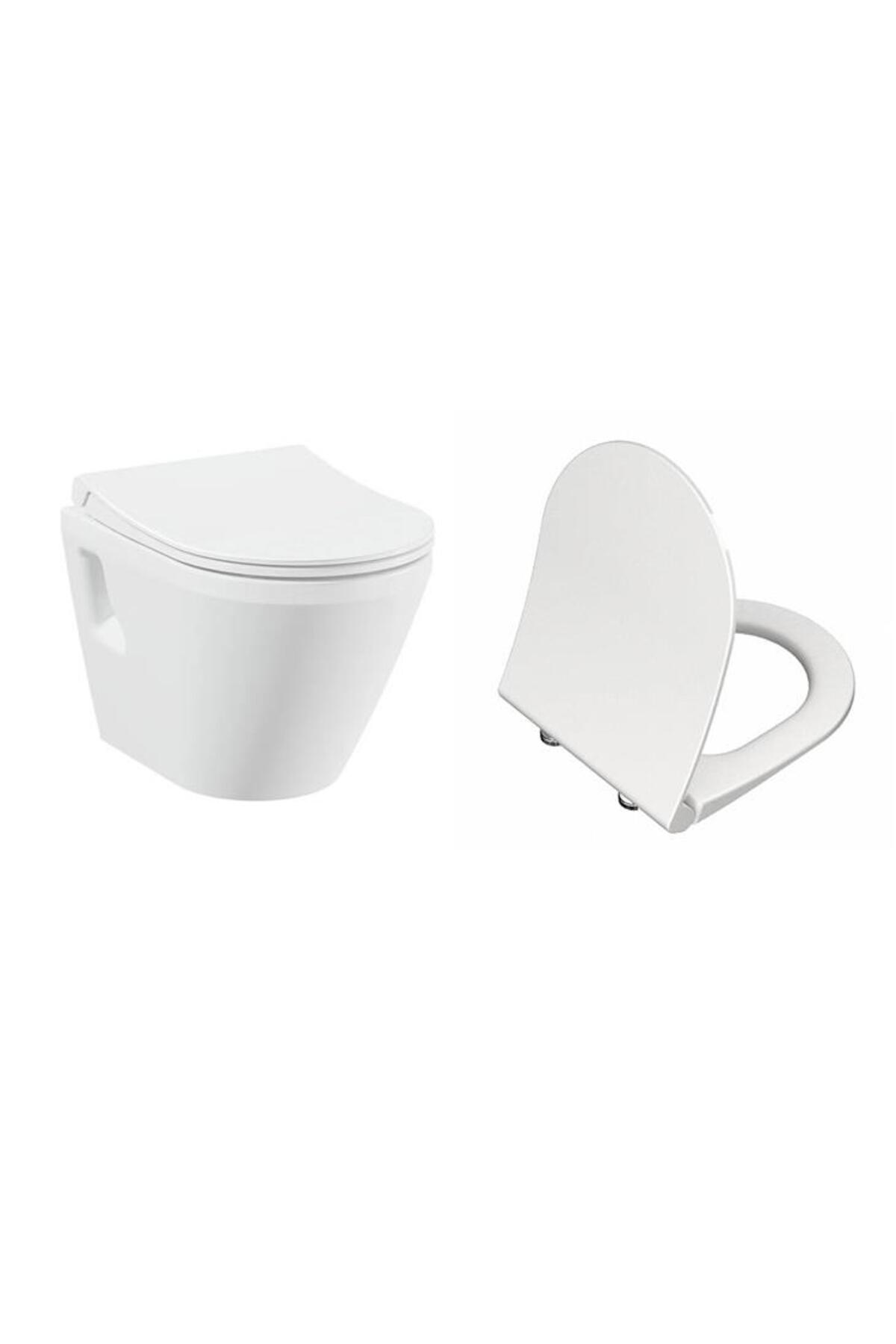 İntegra Rim-ex Kanalsız Asma Klozet +  Slim Duroplast Klozet Kapağı 7062L003-0850