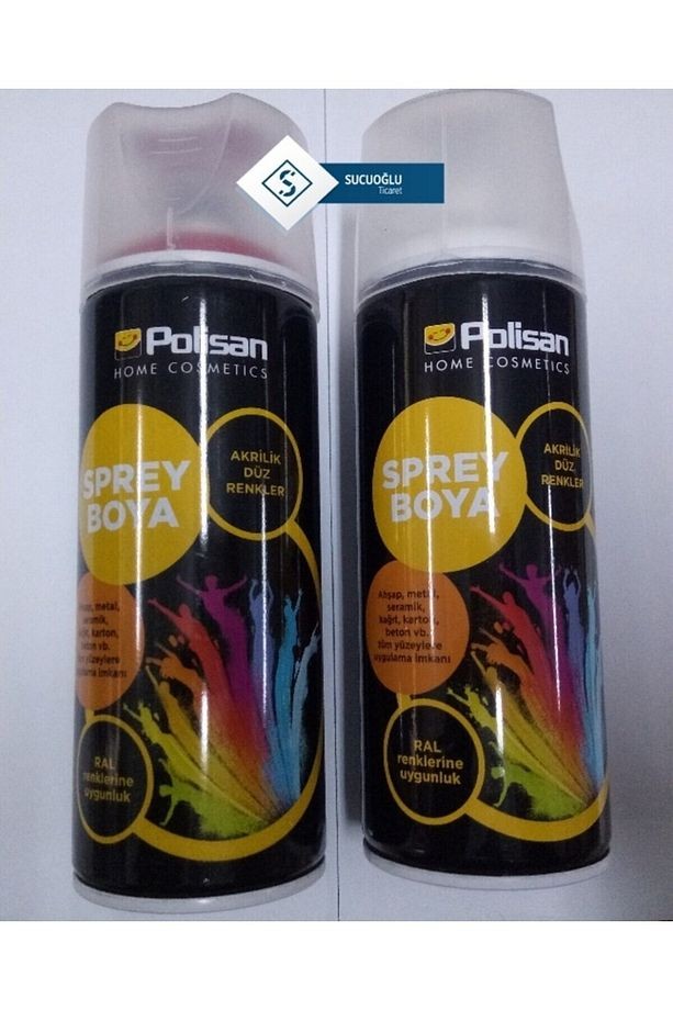Akrilik Sprey Boya 400 Ml (Ikili Paket) Siyah+Beyaz