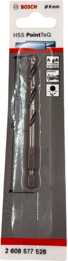 BOSCH Point Teq Altıgen Şaftlı Hss Matkap Ucu 6 mm