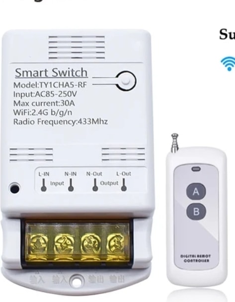 Tuya Wifi Destekli 30A /433 MHz Kumandalı Röle
