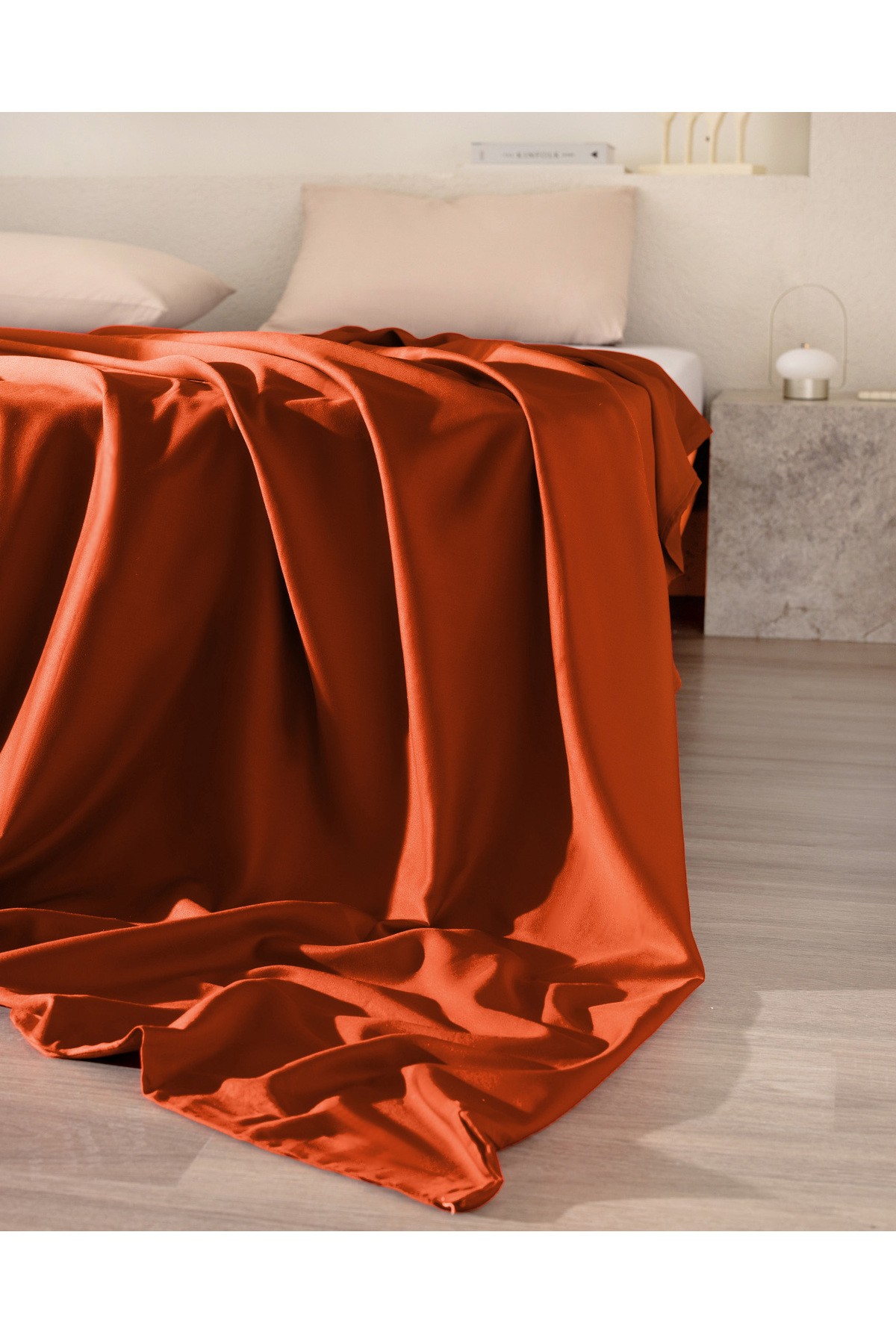 Ciel King Size %100 Pamuk Saten Nevresim - Turuncu