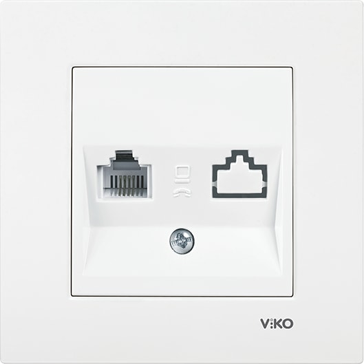 Karre Nümeris Telefon Prizi (RJ11) Çerçeveli Beyaz