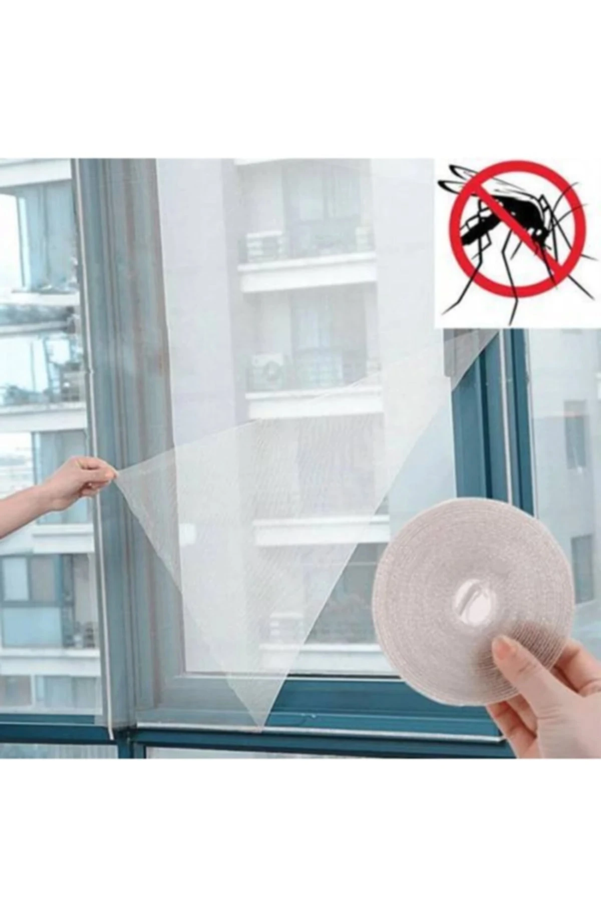 105x210 Cmçift Kanat Cırt Bantlı Pencere Kapı Sinekliği