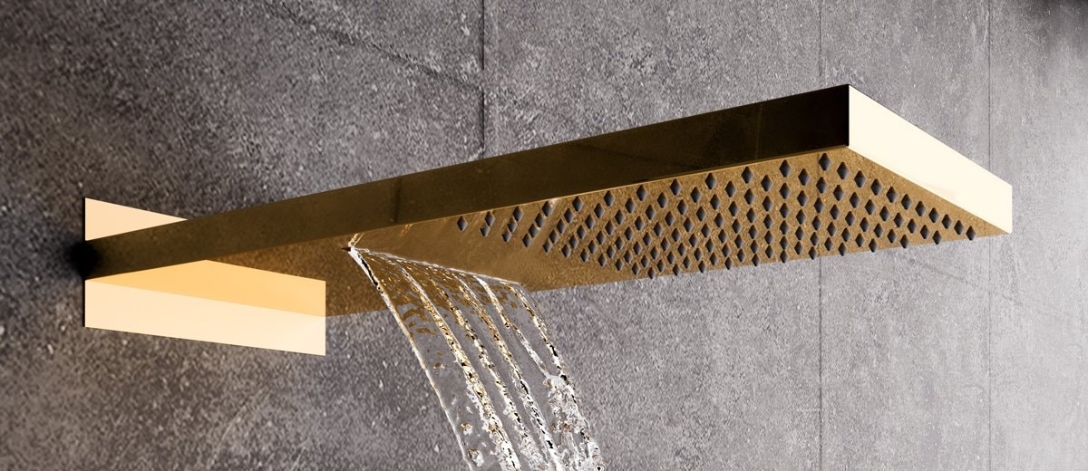 Ankastre Panel Tepe Duş Başlığı Şelale Altın KTD110-G