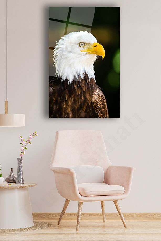 Kartal Dikey Cam Tablo, Modern Ev Ofis Salon Duvar Dekoru, Hediyelik Tablo Dekor
