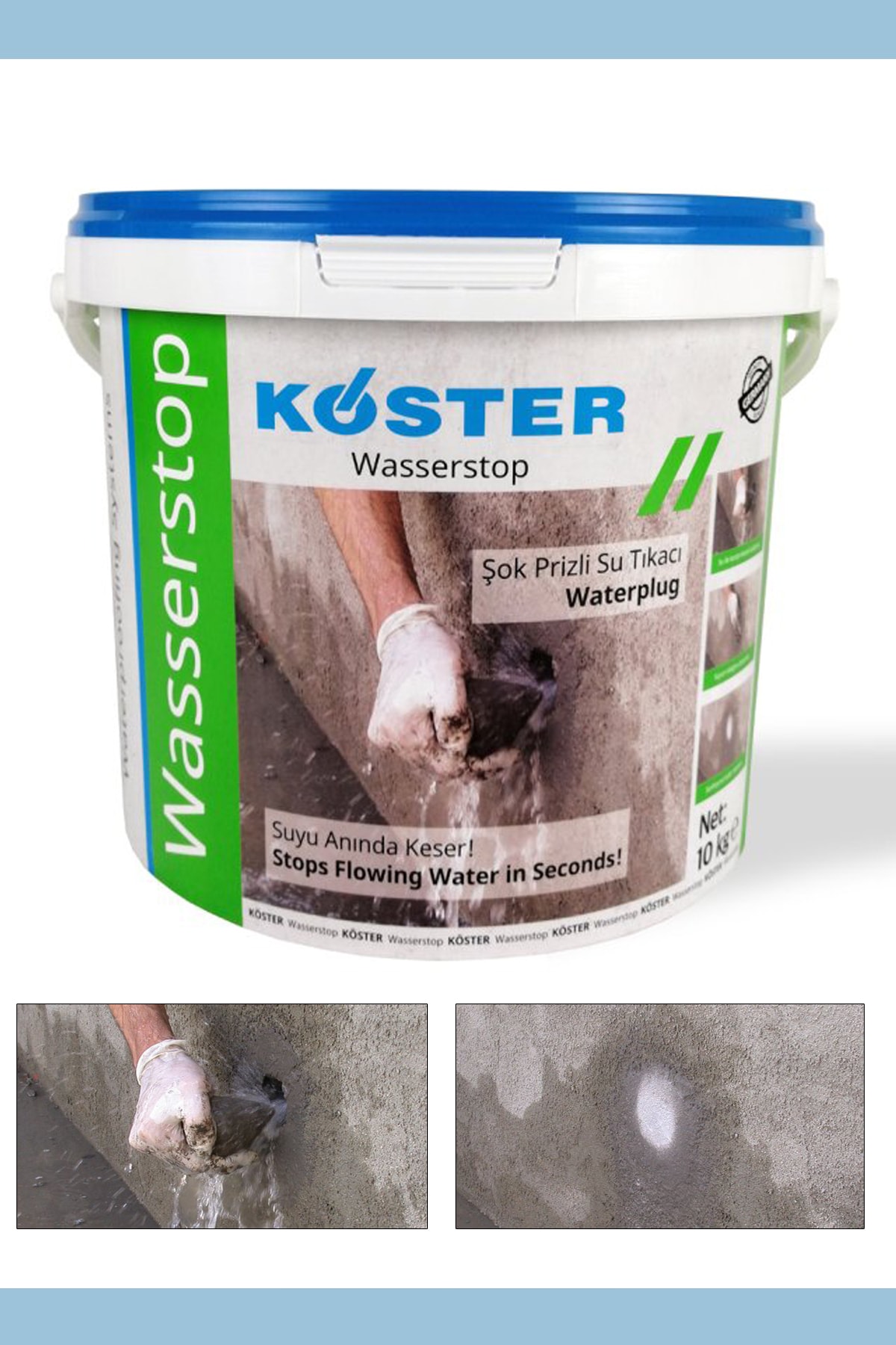 Wasserstop Ani Priz Alan Su Tıkaç Harcı / 10 Kg Kw10