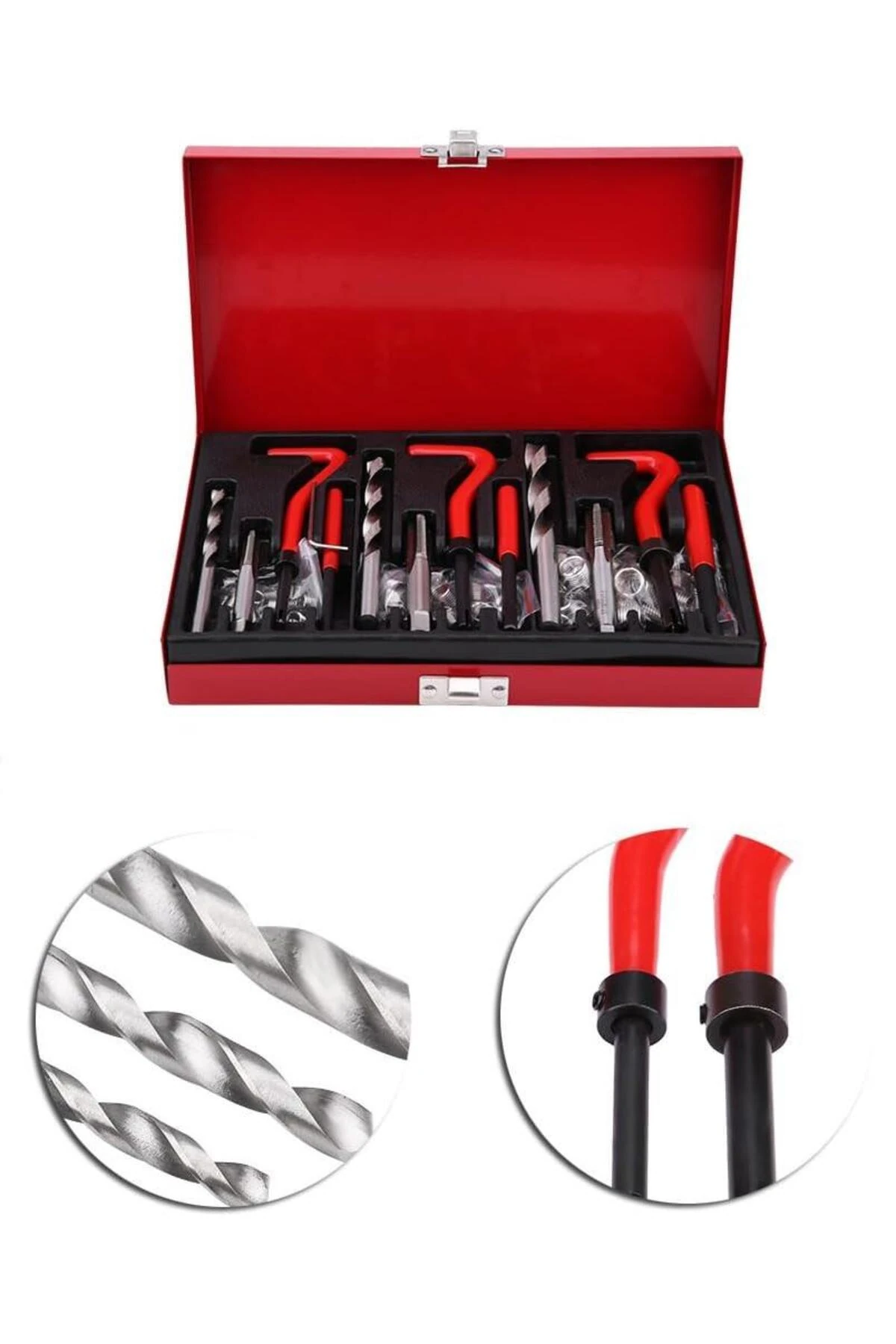 88 Parça Diş Açma Helicoil Vida Tamir Onarım Seti M6 M8 M10 Profesyonel 1. Kalite