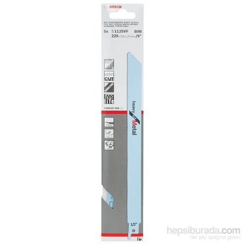 - Heavy Serisi Metal İçin Tilki Kuyruğu Bıçağı S 1125 Vf - 5'Li Paket