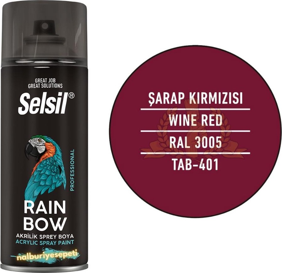 Rainbow Akrilik Sprey Boya Şarap Kırmızı 400 Ml. - RAL3005
