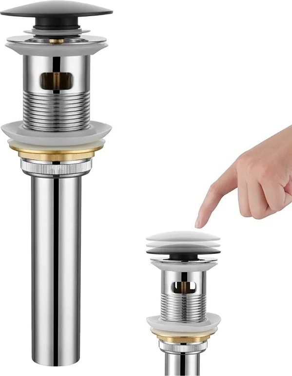 Krom Basmalı Pop-Up Aç Kapa Koku Engelleyici Körüklü Uzayan Lavabo Sifonu Gideri Evye Su Borusu