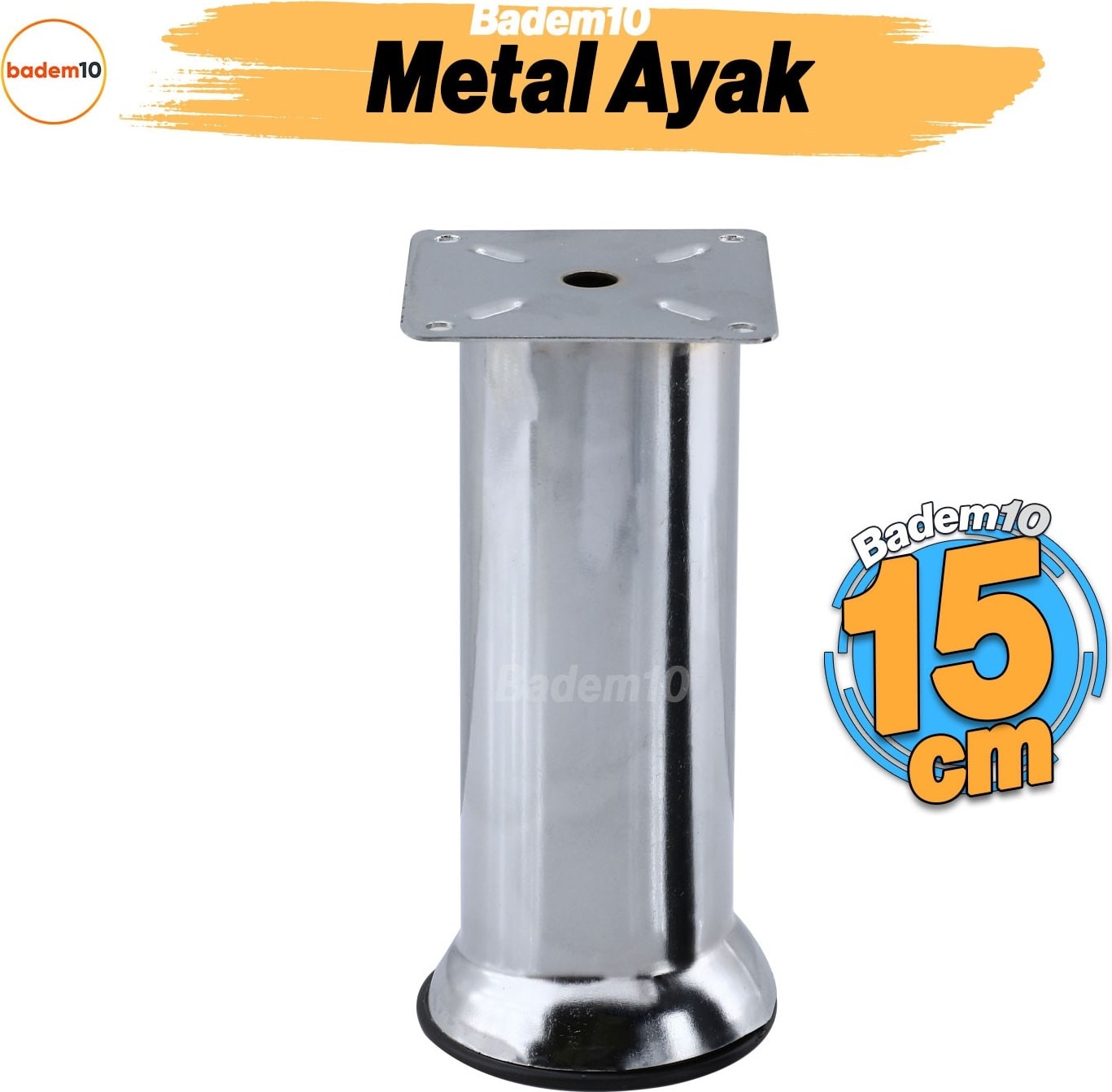 Mobilya Ayak 15 cm Krom Metal Yükseltici Ayaklar