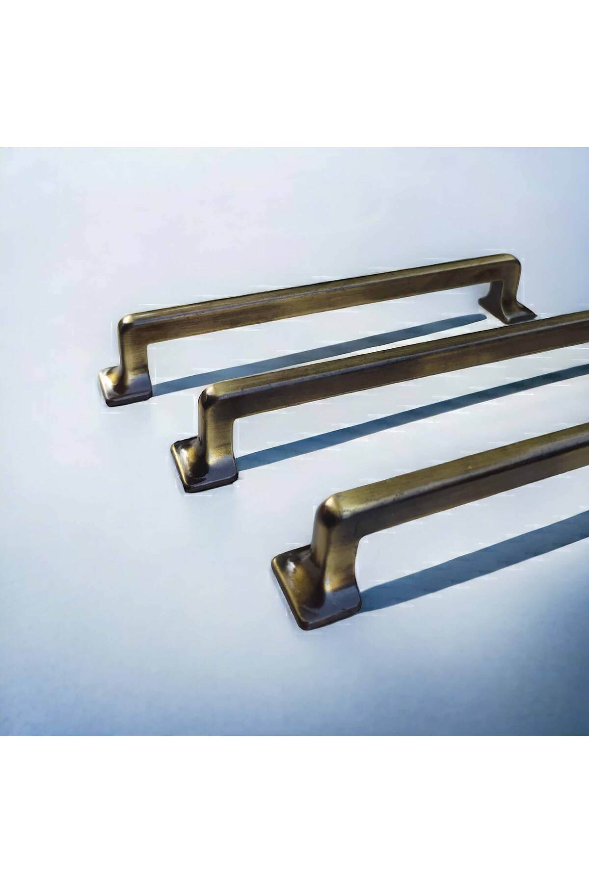 160 mm Canik Serisi Antik Sarı Dolap ve Çekmece Kulpu, Metal Eskitme Dolap ve Çekmece Kulpları