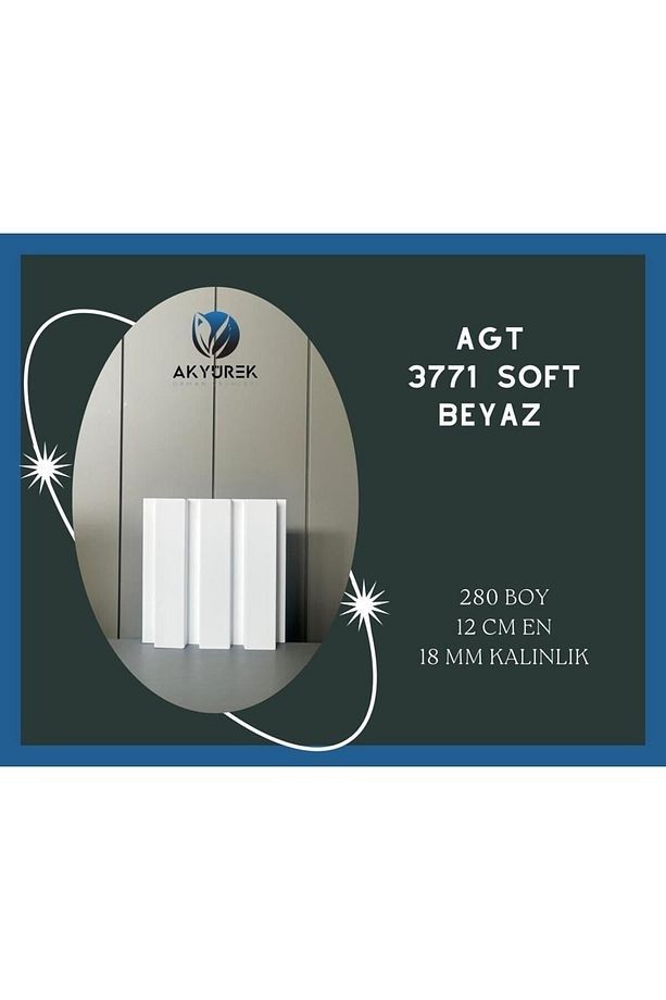 Akyürek Lb 3771 Model Soft Beyaz Dekor Profil Duvar Kaplama Panel Lambri