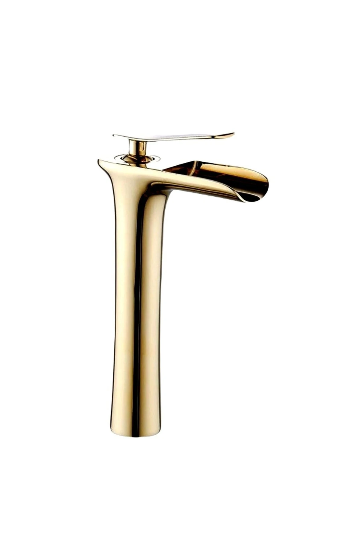 Yüksek Çanak Lavabo Bataryası Şelale Altın Gold Ksl102-g