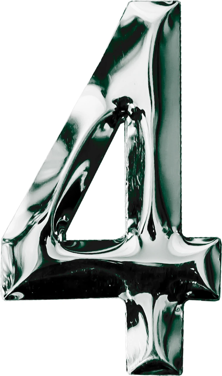 Posta Kutusu Yapışkanlı Rakam Metal Kapı Numarası No:4