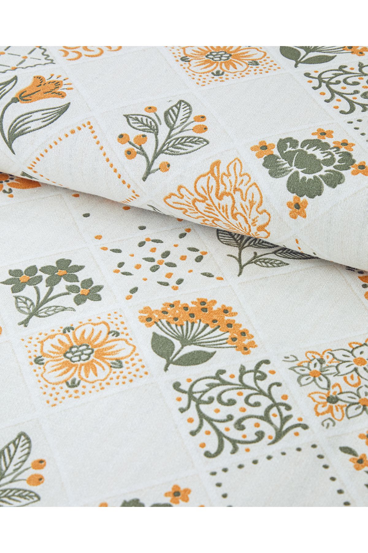 Vintage Argyle Pamuklu King Size Nevresim Seti Yeşil-sarı 240x220