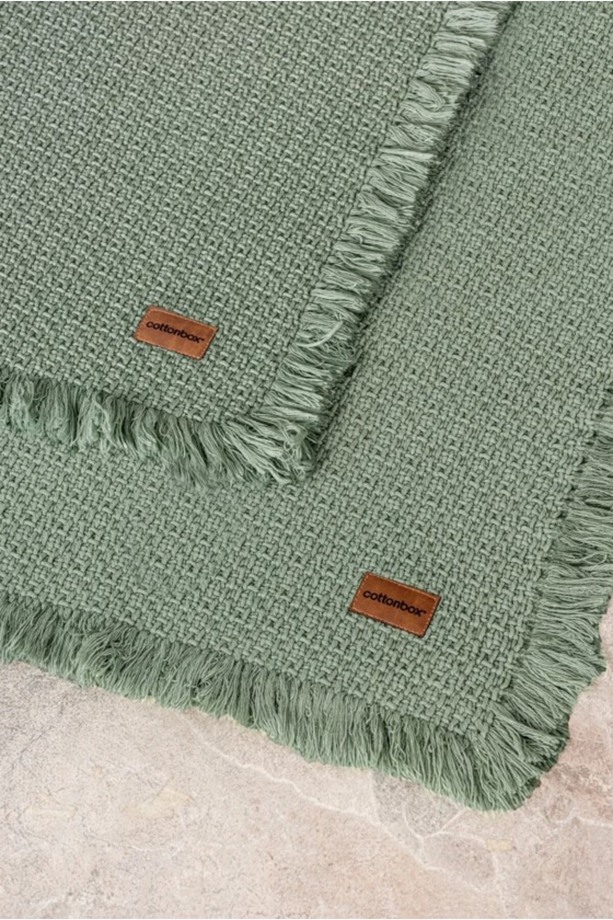 Bath Rug Set Yeşil 2'li 75x125 60x90
