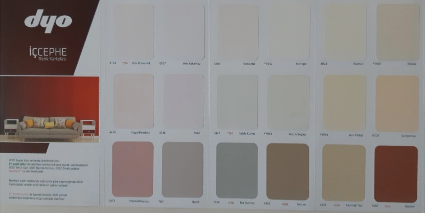 Dyo Dinamik Silikonlu Silinebilir Soft Mat Iç Cephe Duvar Boyası