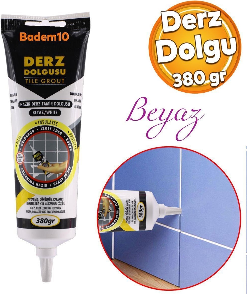 (3'lü Set) Fayans Arası Beyaz Hazır Derz Boyama Dolgusu + Derz Kazıyıcı Temizleyici
