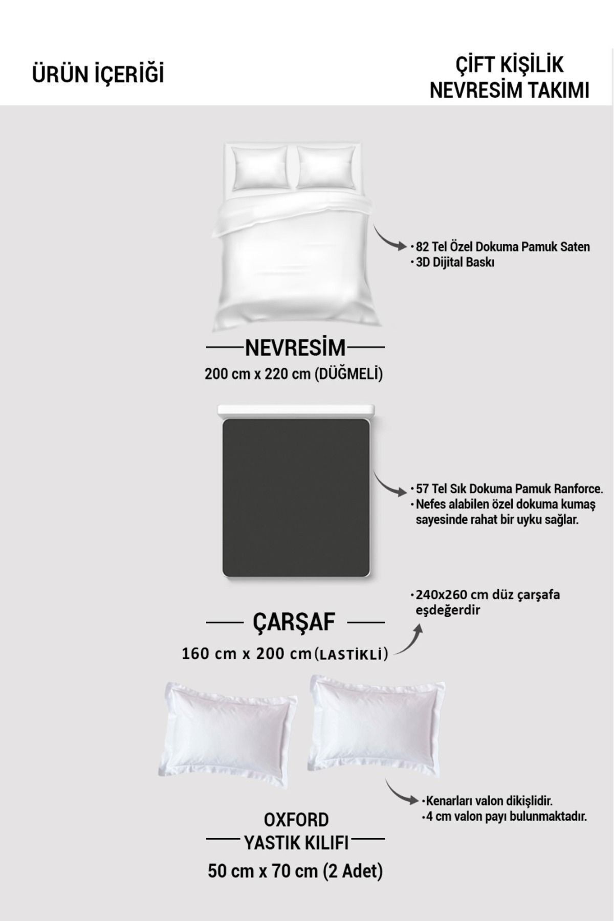 Lastikli Çarşaflı %100 Pamuk Saten Çift Kişilik Nevresim Takımı Butterfly 2
