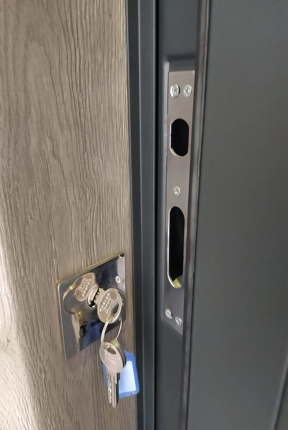 Siyah Statik Kasalı Antrasit Düz Model Daire Kapısı, Çelik Kapı, Villa Kapısı