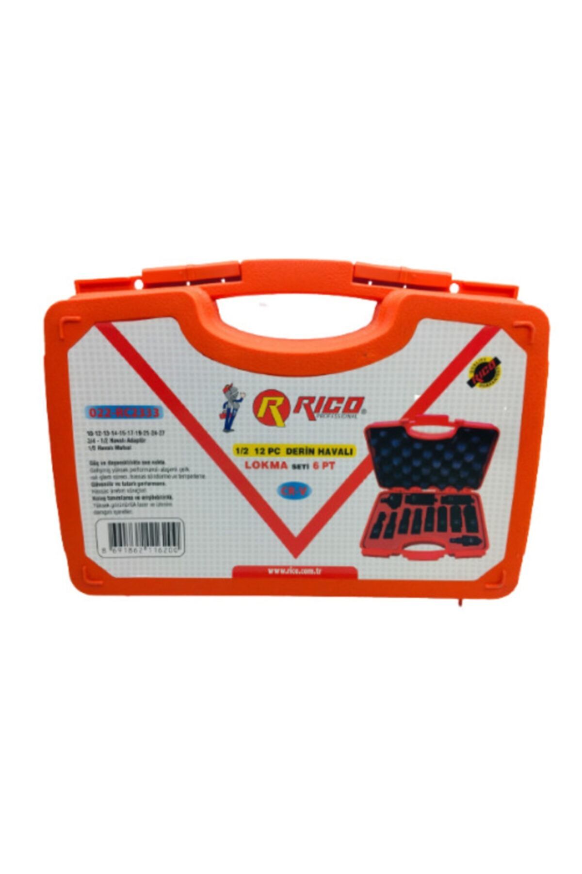 RİCO 12 Parça Lokma Takımı Uzun Havalı 1/2" 6 Köşe 022-rc2333