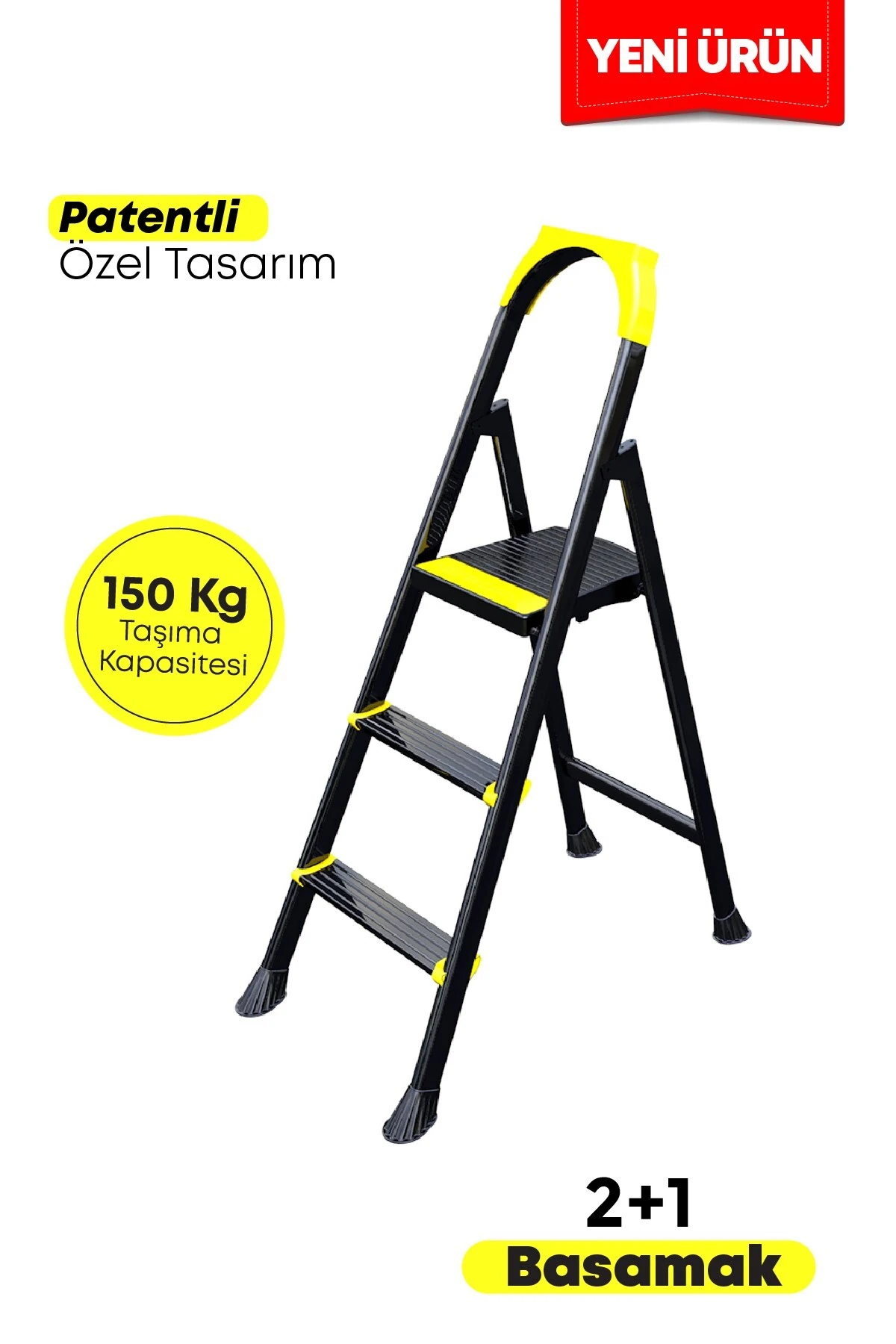 Leo 2+1 Basamaklı Metal Merdiven, LEO4