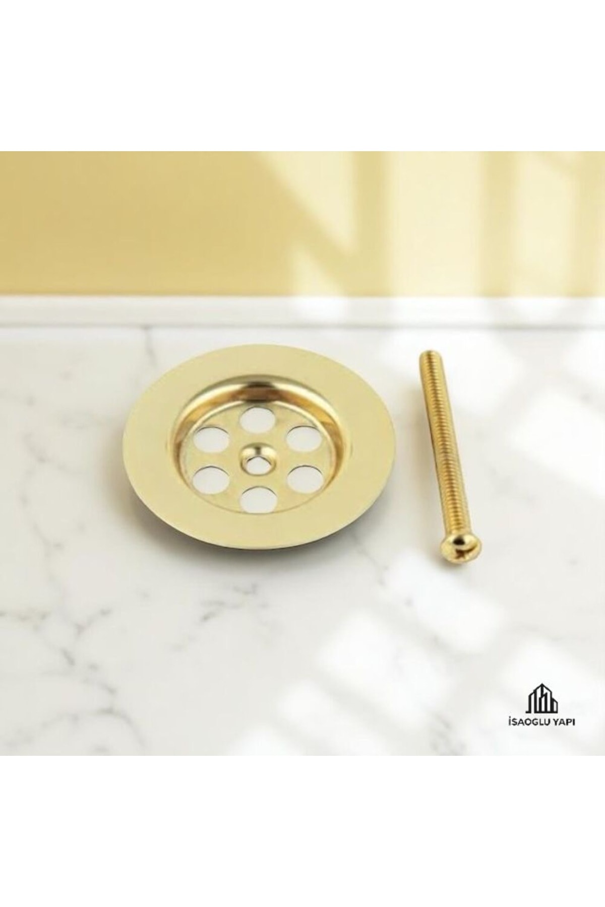 Gold Lavabo Gideri Altın Sifon Süzgeç Gold Vida Dahil