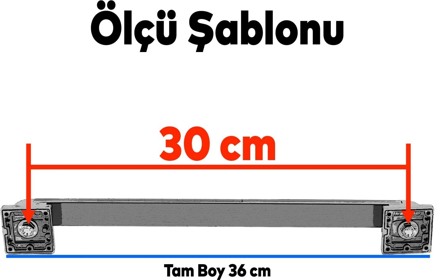 Bersel Çekme Kolu Çelik Kapı Dış Kapı Kolu Tutma Kulbu Siyah Kulp 30 cm