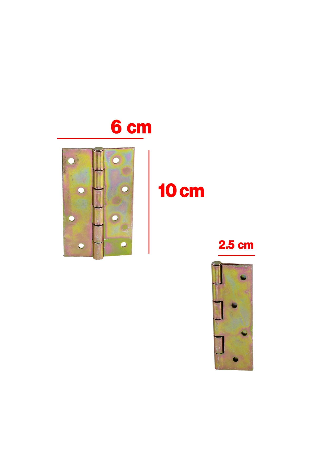 Metal Yaprak Menteşe (2 Adet) Prinç Sarı No:4 Mobilya Pencere Kapı Dolap PVC Menteşesi İki Kanatlı