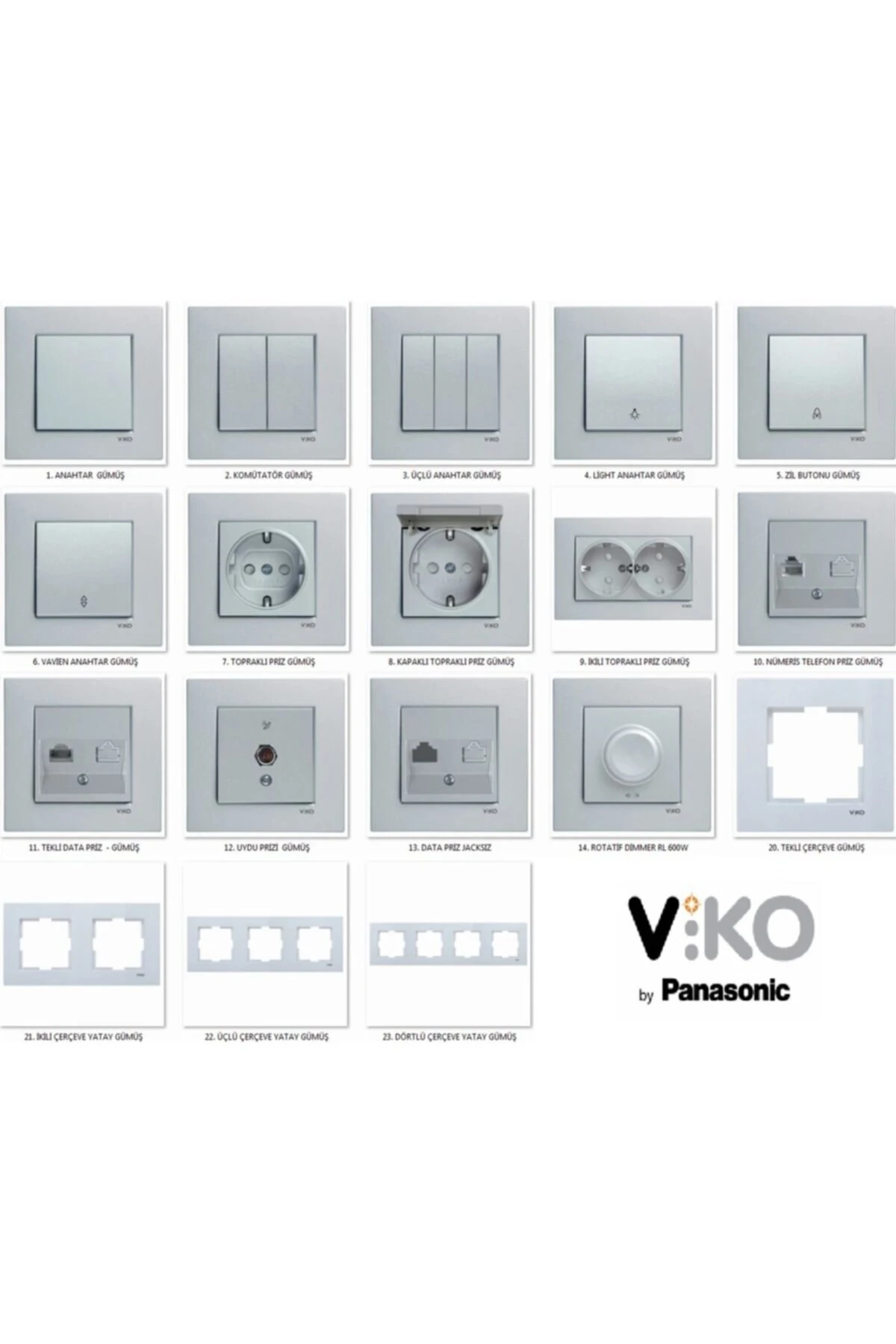 Novella Gümüş Topraklı Priz Çocuk Korumalı Mekanizma+kapak+çerçeve