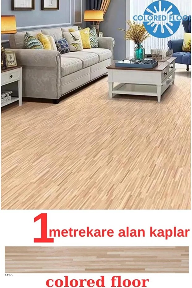 Colored Yapışkanlı Naturel PVC Floor Esnek Zemin Yer Döşeme Parke Salon Ofis Otel Karavan Parke-P13