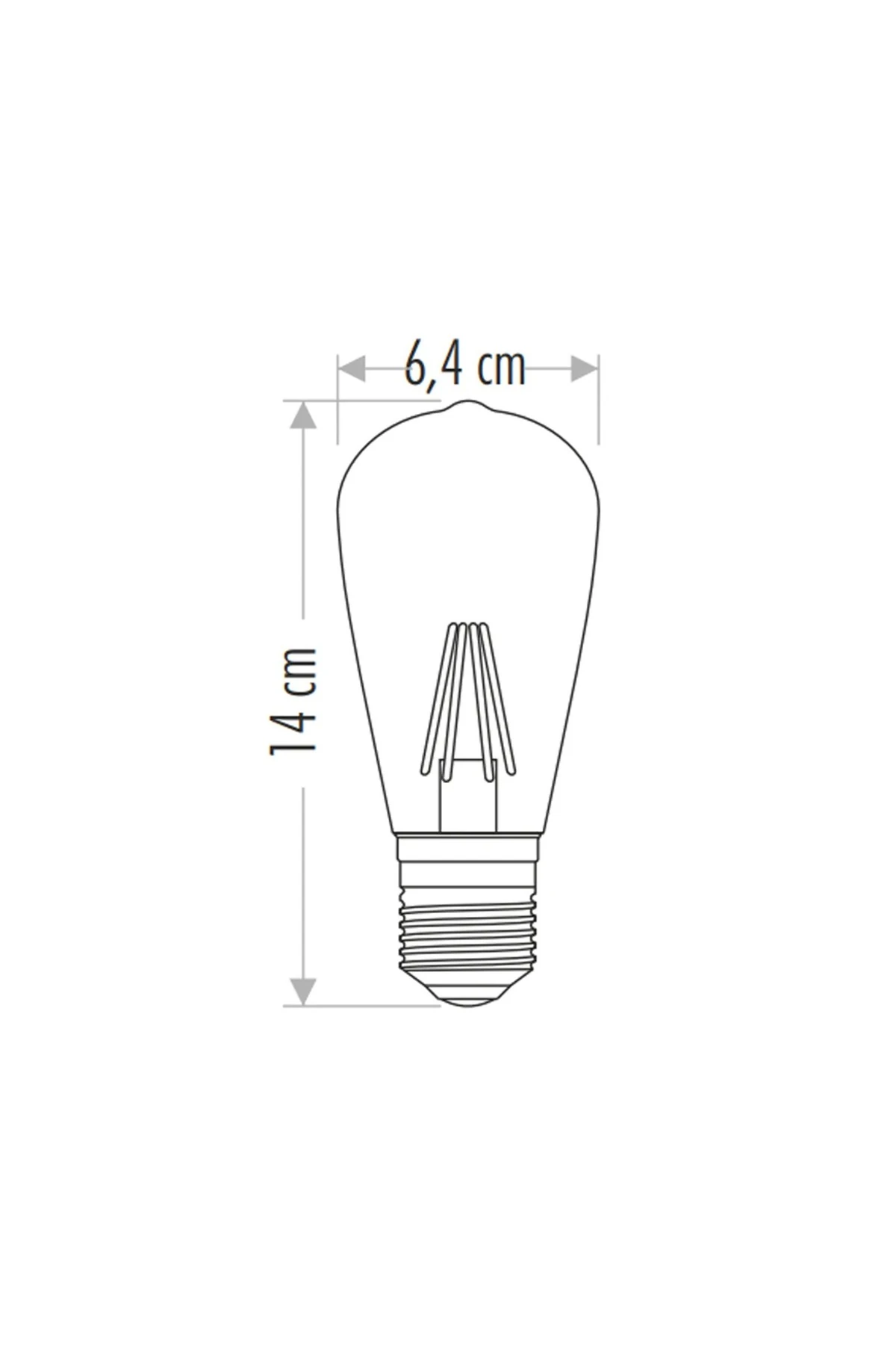CT-4353 Edison LED Ampul 8W E27 Duy Günışığı 3200K Rustik Filament