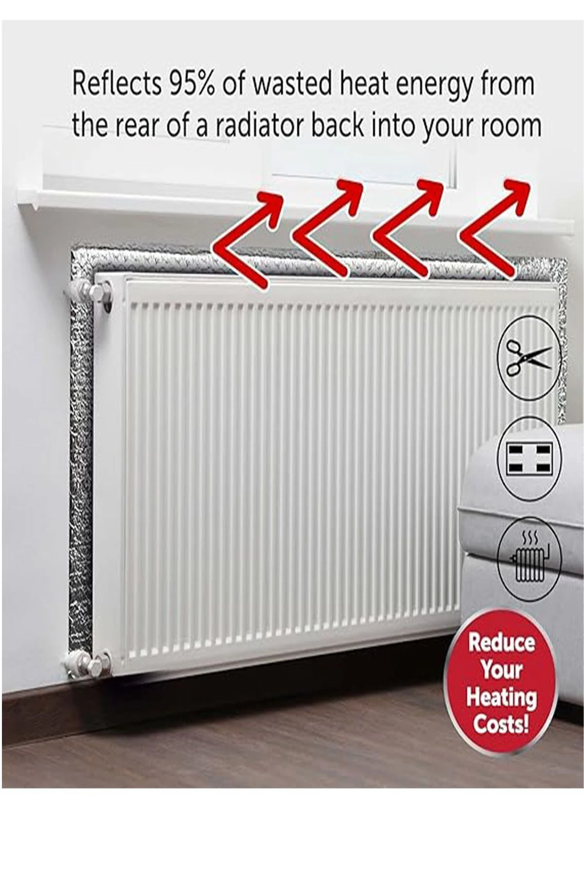 1 Adet Petek Kalorifer Arkası Isı Yalıtım Izolasyon Levhası Radyatör Arkalığı Plaka 3 Mm1