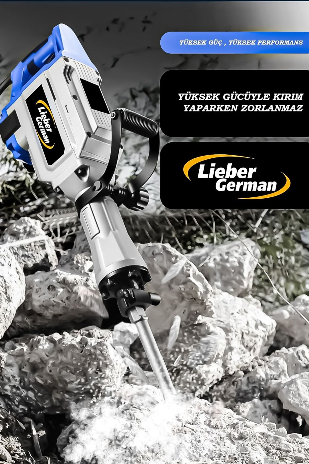 Profesyonel 16 kg 65 mm Büyük Tip Metal Çantalı Kırıcı Keski ve Murç Hediyeli