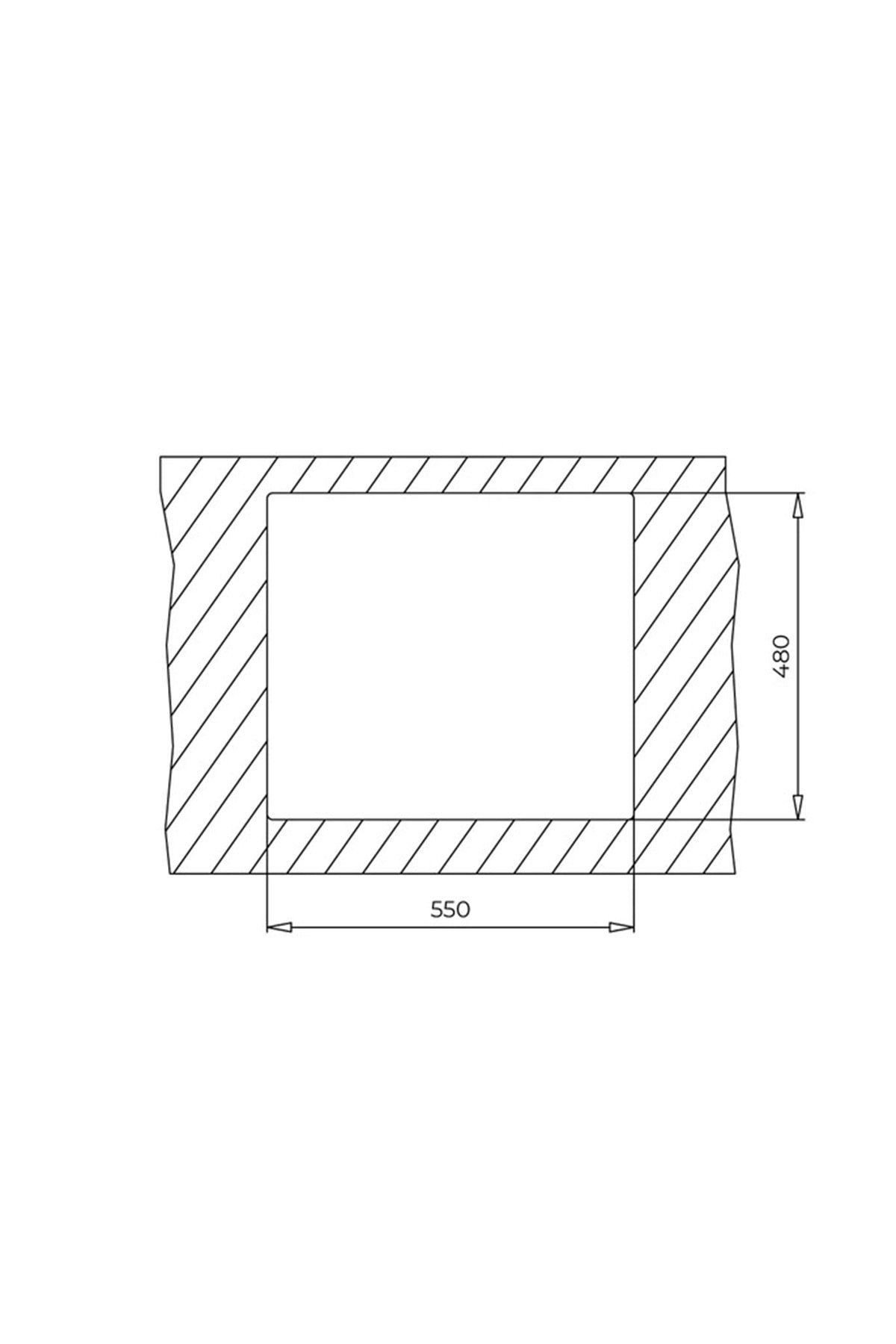 Square 50.40 Tg Black Granit Evye, Tezgahaltı