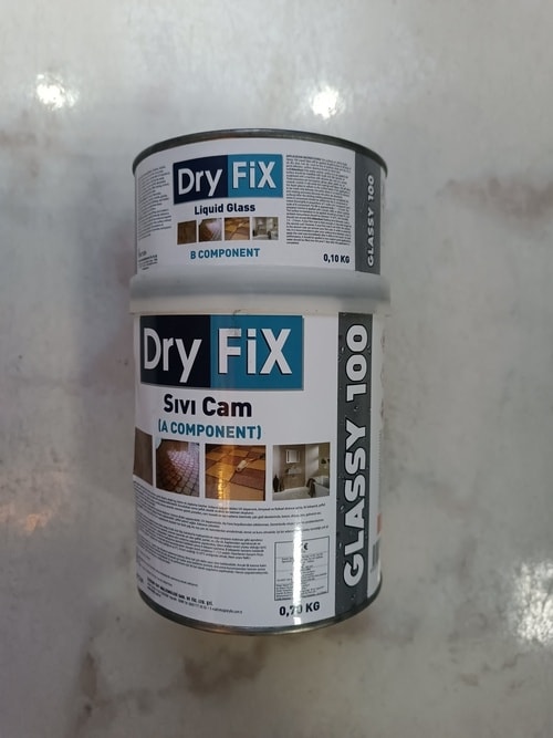 Glassy 100 - Sıvı Cam Fayans Şeffaf Su Yalıtım Verniği 0,70 kg + 0,10 kg
