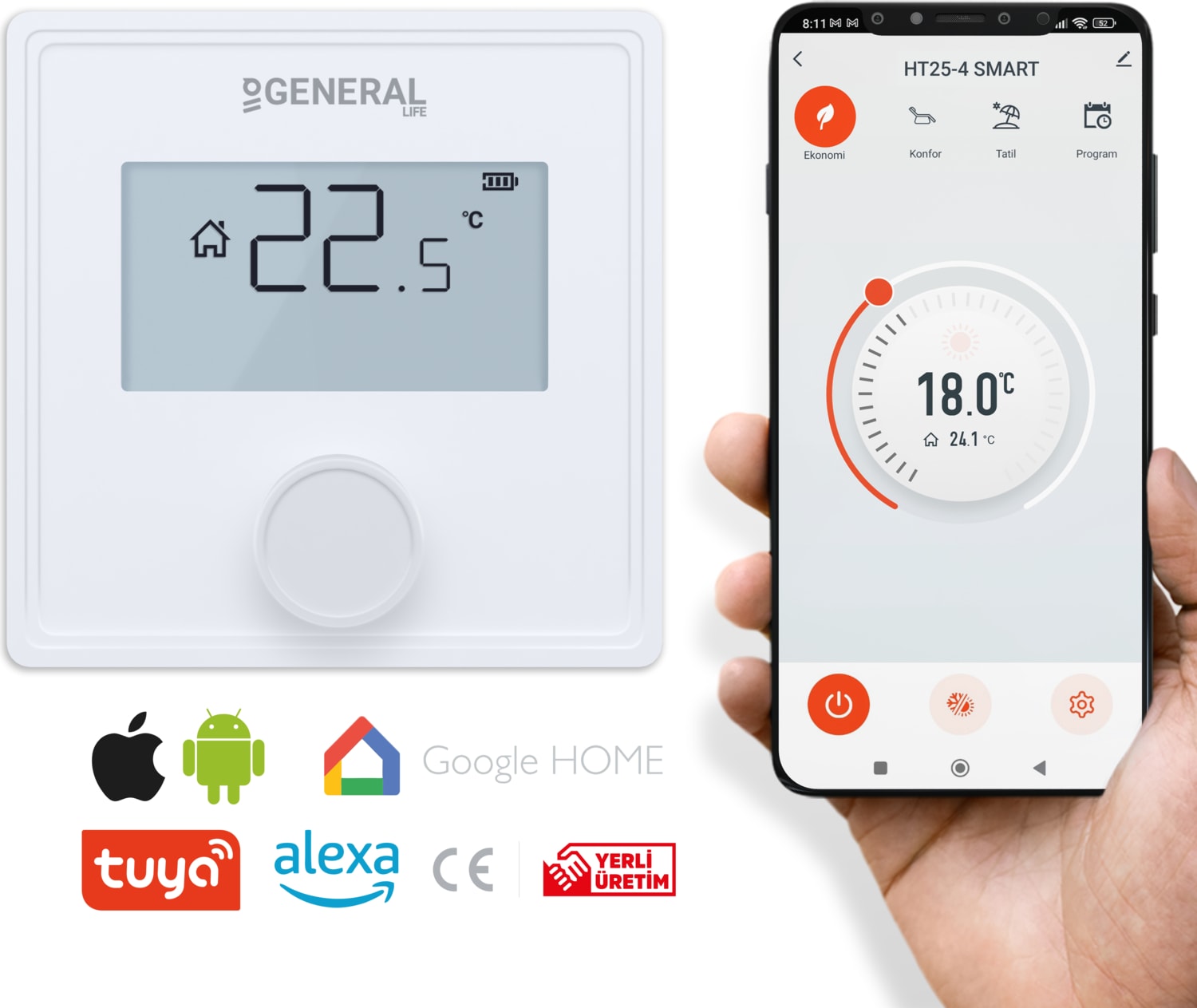 HT25-4SMART Kablosuz Akıllı Oda Termostatı