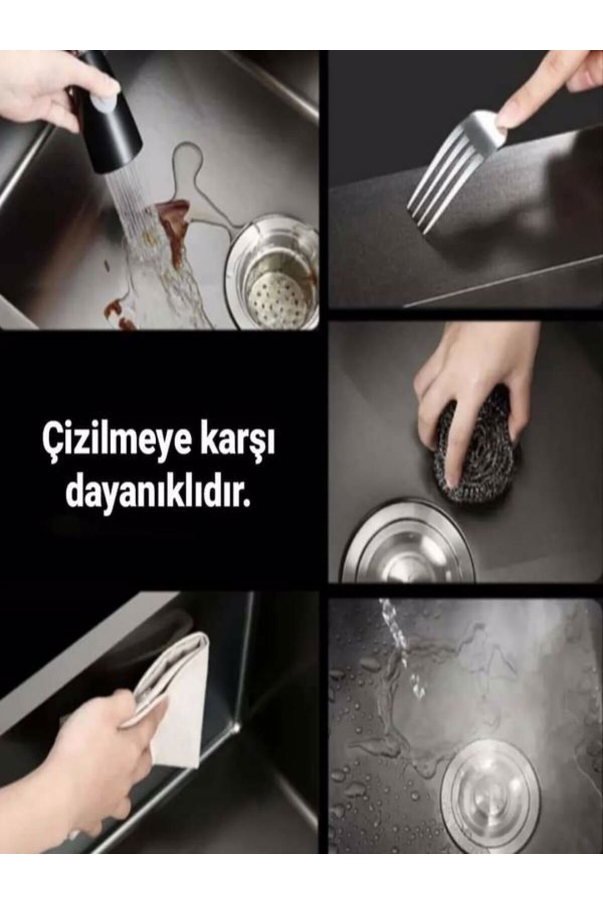 3 Bölmeli Bıçaklı Gümüş Eviye Almaya 95*46,5 Paslanmaz