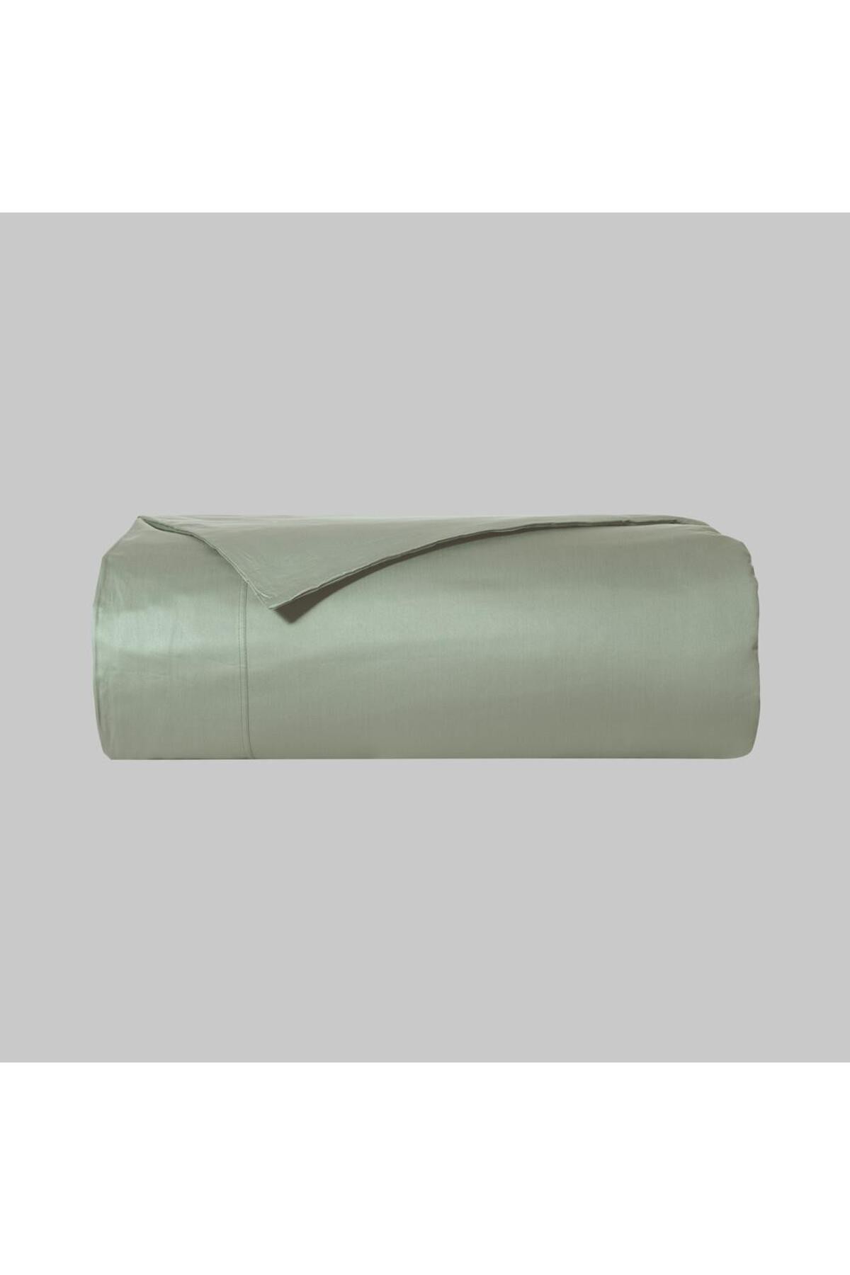 Monochrome %100 Pamuk Saten Nevresim Çift Kişilik Smoke Green