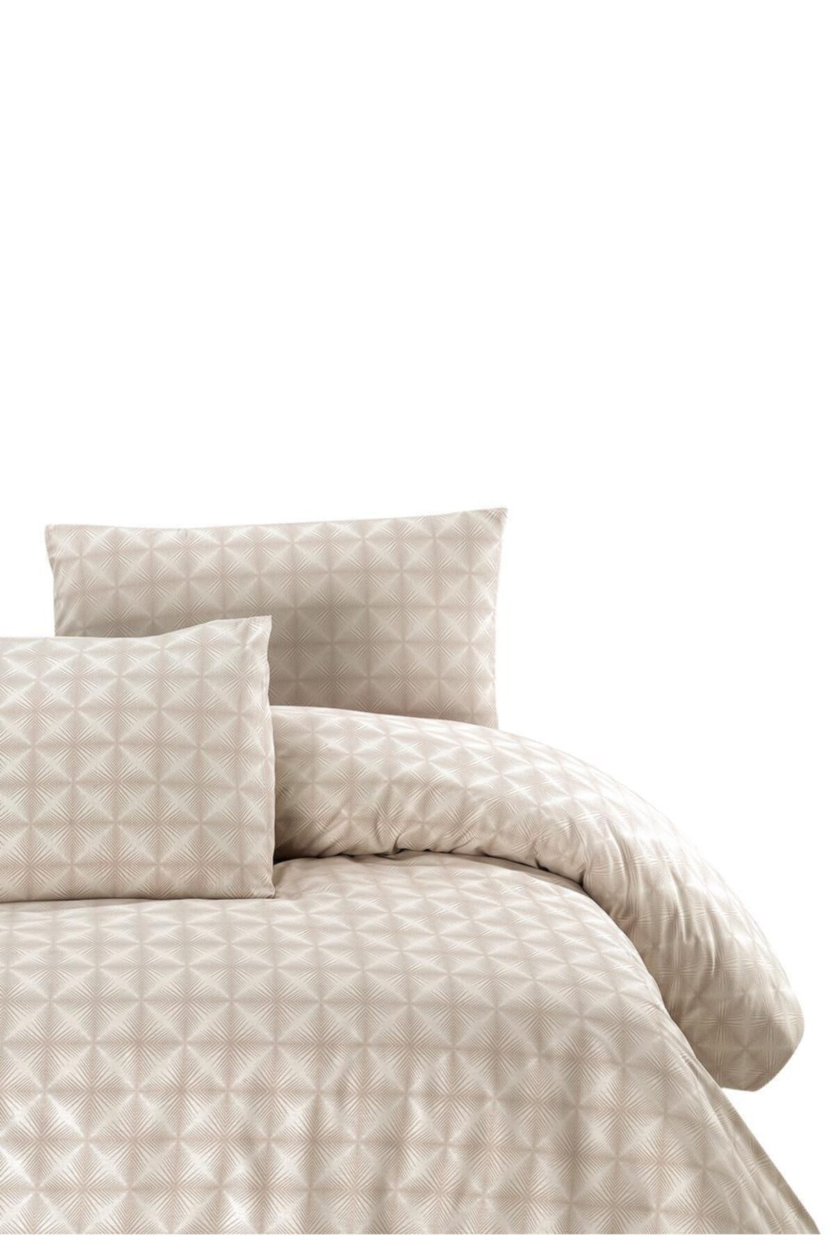 Cotton Collection Ranforce Tek Kişilik Nevresim Yastık Efekt Bej