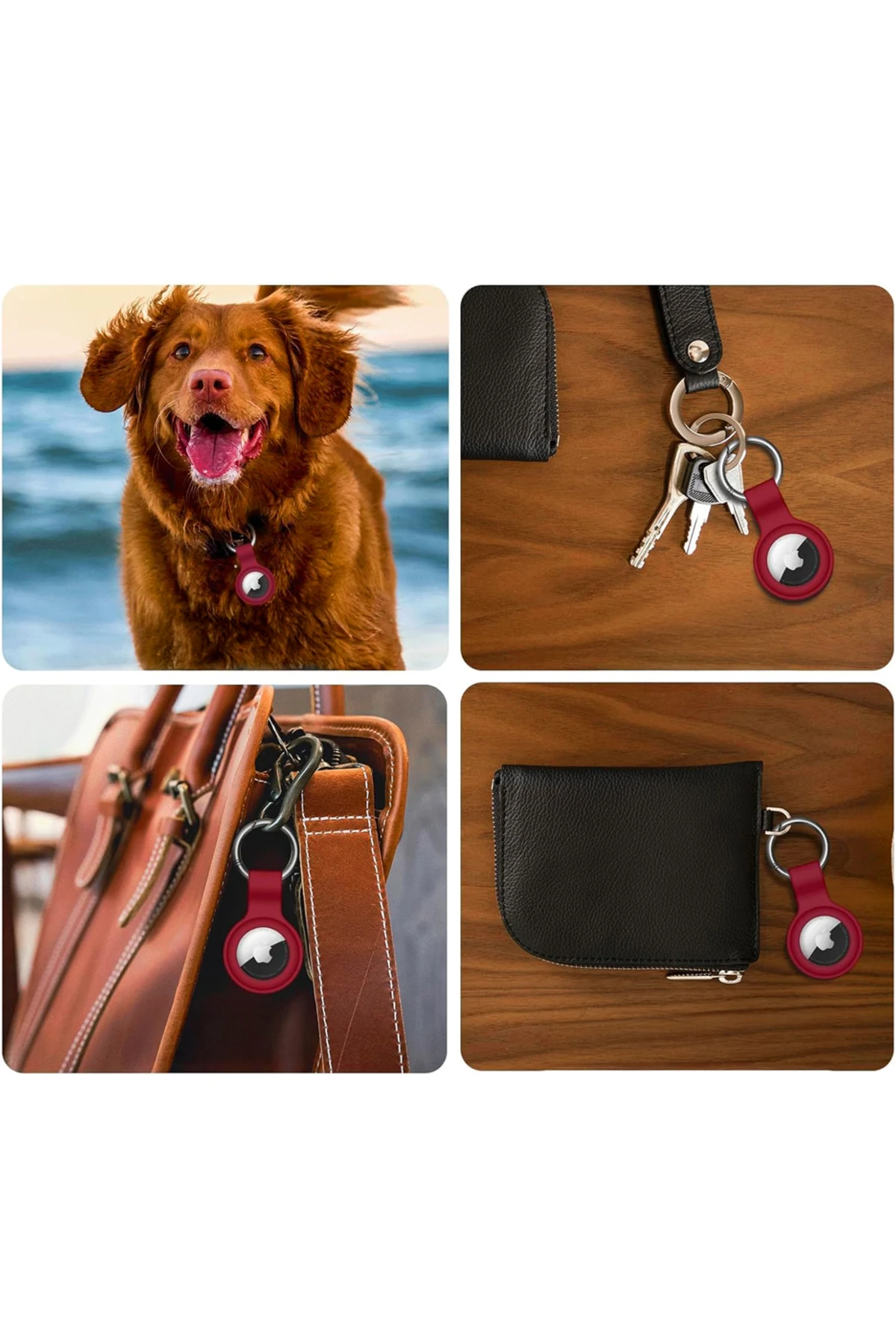 Apple AirTag Uyumlu Silikon Koruyucu Anahtarlık Arkası Kapalı Düşmez Yıkanabilir