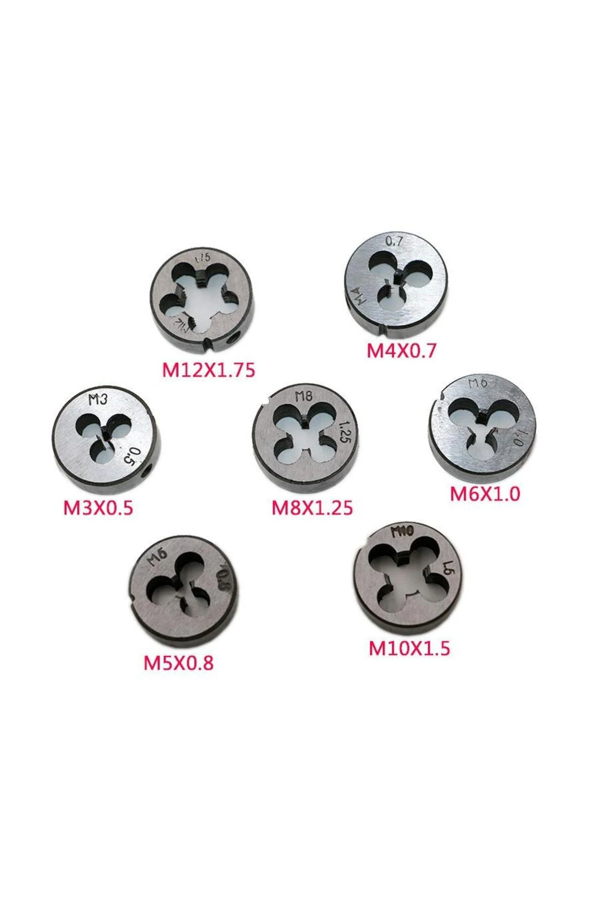 8 Parça Pafta Seti Ve Kolu M3 M4 M5 M6 M8 M10 M12