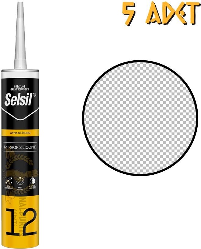 Güçlü Ayna Silikonu Şeffaf 280 Ml. - 5 Adet