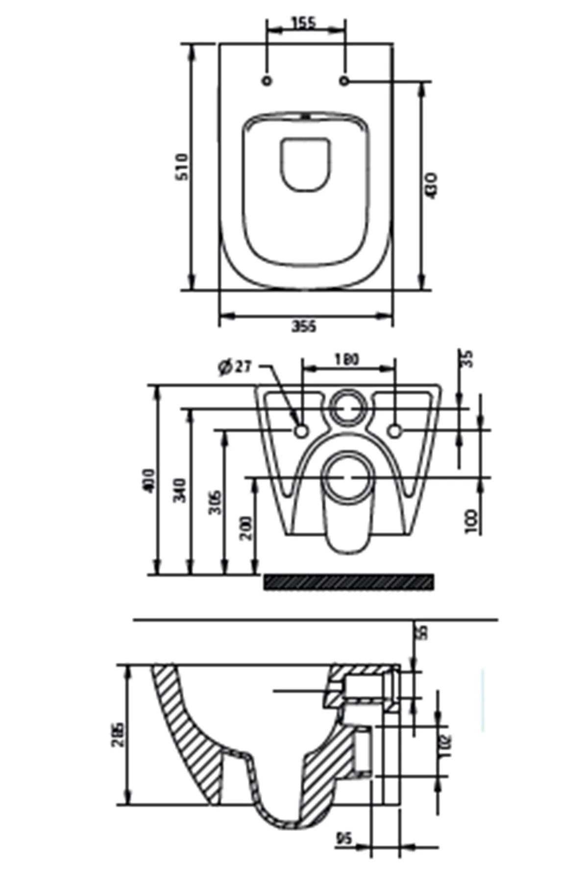 Turavit LUNA RİMOUT ASMA KLOZET TURAVİT - MAT SİYAH