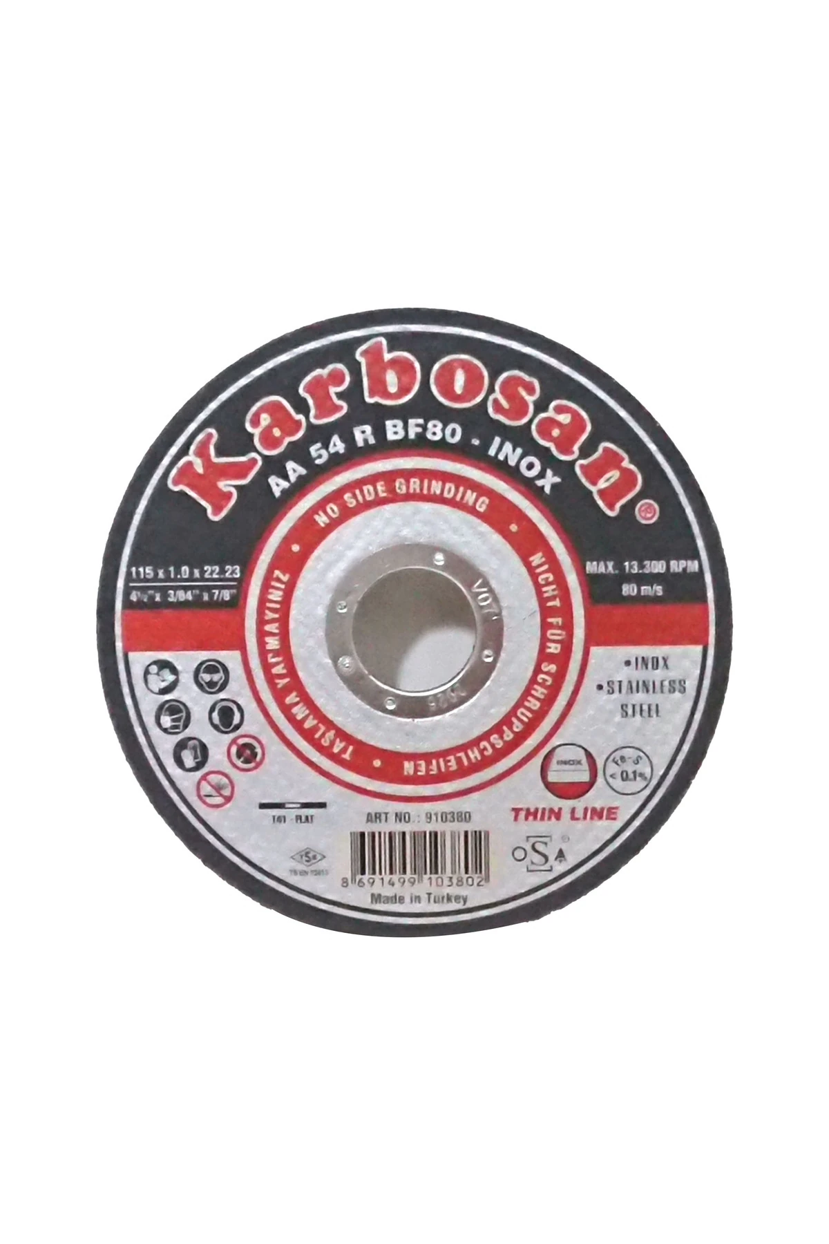 115x1.0x22.23 Çelik (INOX) Ince Kesme Taşı