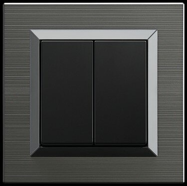 Çağatayelektrik Ovivo Quantum Manyetik Gri Siyah Komütatör (Ikili Anahtar) Mekanizma+Çerçeve