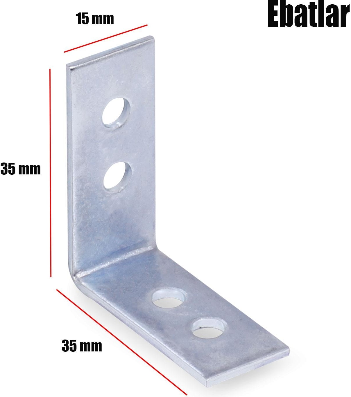 Mobilya Dolap Köşe Bağlantı L Demir Gönye 35X35X15 mm (25 Adet)