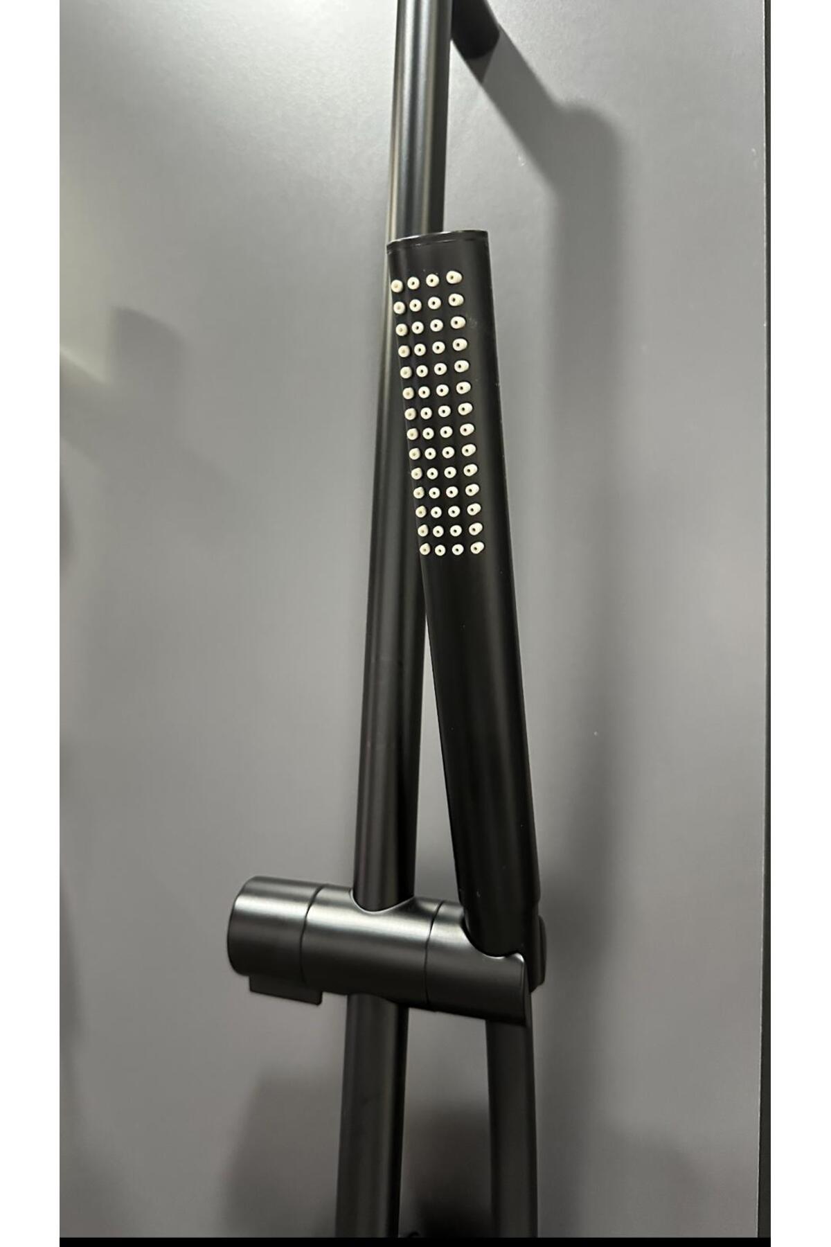 A45725 Matt Black Sürgülü El Duş Takımı Slim 1F